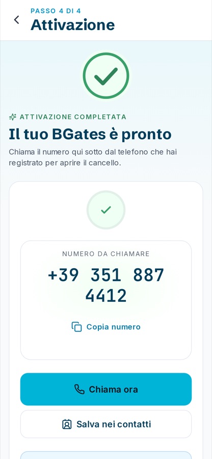 Schermata da telefono: 4 · È pronto.